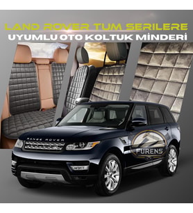 Land Rover Tüm Serilere Uygun Antrasit Renk Tay Tüyü Cepli & Terletmez Sırtlı Oto Koltuk Minder Seti - Koltuk Koruma Kılıfı (ÖN & ARKA TAM SET)