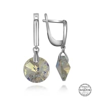 Swarovski Crystal Taşlı Gümüş Beyaz Sallantılı Kadın Küpe