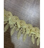 EN 4 CM BONCUKLU GÜPÜR NAKIŞ İŞLEME ŞEREİT APLİKE DEKORATİF DİKİŞ ŞERİT 1 METRE (Krem)