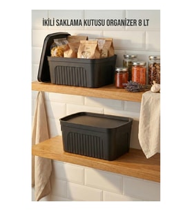 Füme 2Li 8 LT Ünit Saklama Kutusu & Çok Amaçlı Mutfak Ve Kiler Düzenleyici Organizer