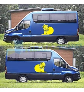 Palmiye Ağacı Karavan Oto Sticker Çıkartma Yapıştırma 1 Çift 50 X 41 Cm