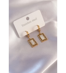 Çelik Gold Renk Kare Kadın Küpe 5886 - HPSBYI7121-8921