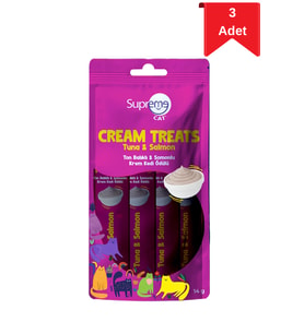 Supreme Cat Ton Balıklı ve Somonlu Krema Kedi Ödülü 4'lü 14 Gr X 3 Paket