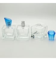20 ADET BOŞ CAM PARFÜM ŞİŞE, 80 ML, DOLGULU KÜP MODEL, ŞEFFAF