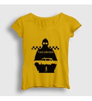 Presmono Kadın Sarı Cab Film Taxi Driver T-Shirt 251199tt