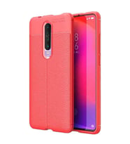 Xiaomi Redmi K30 Deri Görünümlü Firo Silikon Kılıf (Kırmızı)