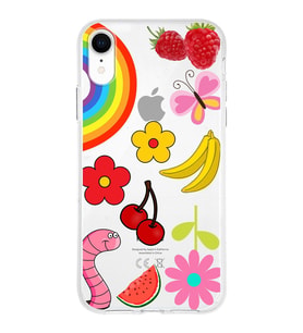 PrintiFy Apple  iPhone XR ile Uyumlu 1mm Slim Fit Water Color 5 Baskılı Şeffaf  Kılıf