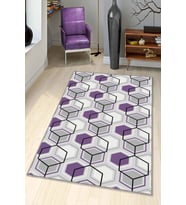 Mor Petek Kaymaz Tabanlı Makinede Yıkanabilir Halı BE05 - 100 x 160 cm