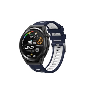 Samsung Galaxy Watch 46mm Uyumlu Kordon Silikon Çift Renkli Sportif KRD-55 Kayış