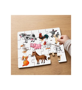 Hayvanları Tanıyalım Tasarımlı 24 Parça Ahşap Çocuk Puzzle MPK0475