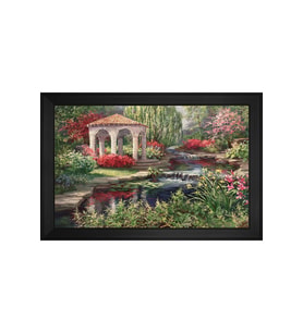 Manzara Temalı Kanvas Tablo 80 x 110 cm Siyah Çerçeve