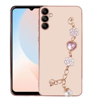 Samsung Galaxy A34 Kılıf El Tutamaçlı Kamera Korumalı Taka Silikon Kapak (Pembe)