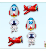 Uzay Temalı 35 cm x 6 Adetli Folyo Balon Seti