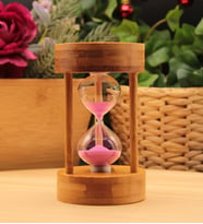 Ahşap Bambu Kum Saati 5 DAKİKA (Pembe)