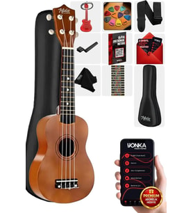 Midex UKX-233M Kahverengi Concert Ukulele (Askı Çanta Metod Pena)