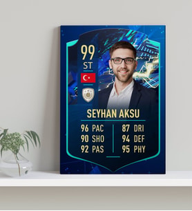 BK Gift Kişiye Özel Kanvas Tablo Futbolcu Kartı-8