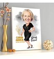 Canım Annem Karikatürlü Kanvas Tablo