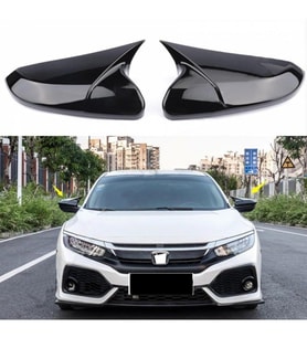 Honda Civic Uyumlu Fc5 Hatchback Sedan Uyumlu Yarasa Ayna Kapağı (Parlak Siyah)