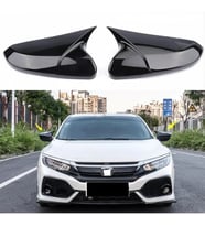 Honda Civic Uyumlu Fc5 Hatchback Sedan Uyumlu Yarasa Ayna Kapağı (Parlak Siyah)