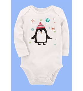 Organik Baskılı Pamuklu Unisex Bebek Body UZUNE143