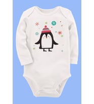 Organik Baskılı Pamuklu Unisex Bebek Body UZUNE143