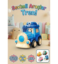 Eğitici Sürtmeli Oyuncak Tren - Yukarı Aşağı Sallanan Hareketli Güvenli Bebek ve Çocuk Arabası