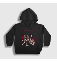 Presmono Unisex Çocuk Siyah Cry For Me K-Pop Twice Kapüşonlu Sweatshirt 280218tt