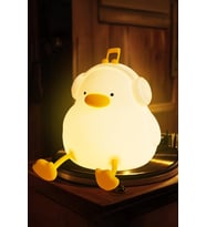 Sevimli Çocuk Bebek Odası LED Gece Lambası, Dokunmatik Silikon Figür (Krem)