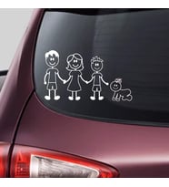Aile Sticker Anne Baba ve Erkek Çocuk ve kız bebek  Yapıştırma