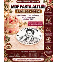 Kişiye Özel Fotoğraf ve Mesajlı MDF Pasta Altlığı