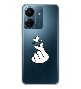 Xiaomi Redmi 13C Uyumlu Kalp Desenli Şeffaf Telefon Kılıfı