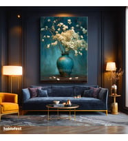 Dikey Kanvas Tablo Vazo Çiçek Çiçek Tablosu Ev Ofis Duvar Dekoru
