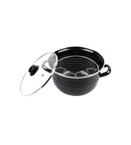 Emaye Kızartma Tenceresi Siyah Kırçıllı 24 Cm Royaleks-69115