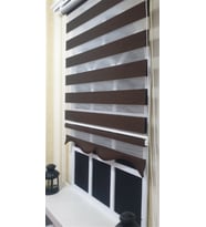 Zebra Stor Perde Koyu Kahve Etek Dilimli ST 034 (Kahverengi)