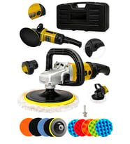 Bakır Sargı Devir Ayarlı Polisaj Makinesi 2000 Watt 180mm 12 Parça Set Hediyeli