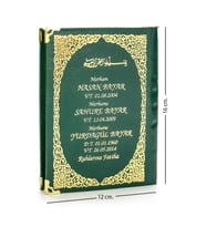 50 ADET - İsim Baskılı Ciltli Yasin Kitabı - Çanta Boy - Yeşil - 128 Sayfa - Mevlit Hediyeliği