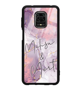 Xiaomi Redmi Note 9 Pro Uyumlu Fuşya Mermer Tasarımlı Glossy Telefon Kılıfı