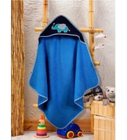 Bebek Banyo havlu kundak 80x80cm OUTLET ÜRÜNÜ/ FİL (Mavi)