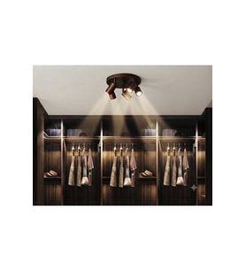 5'li Hareketli Metal Led Spot Avize Kahverengi Tavan Aydınlatması Os Ram LED Ampul 3000 k Günışığı ve Renk Seçenekli