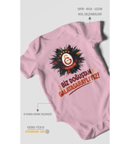 Biz Doğuştan Galatasaraylıyız Kısa Kollu Bebek Body %100 Pamuk