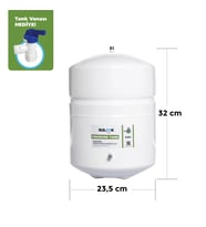 Su Arıtma Cihazı Tankı - Vana Dahil-antibakteriyel-3,2 galon -12 Litre (Beyaz)