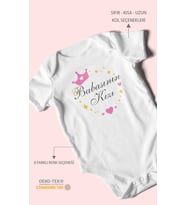 Babasının Kızı Baskılı Bebek Zıbını – Çıtçıtlı Body 8 Renk  %100 Pamuk Kısa Kol (Beyaz)