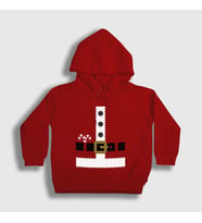 Presmono Unisex Çocuk Kırmızı Kostüm Noel Baba Santa Claus Yılbaşı Kapüşonlu Sweatshirt 269998tt