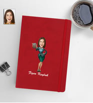 Kişiye Öze Öğretmen Kadın Model 13x21 Kırmızı Defter-37