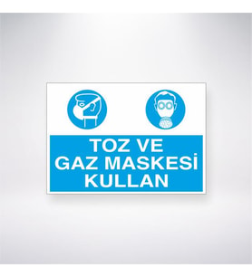 Toz ve Gaz Maskesi Kullan 21x28 Arkası Yapışkanlı Levha