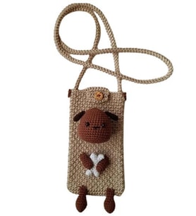 Amigurumi Köpekli Telefon Çantası