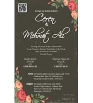 Nikah Düğün Nişan Kına Davetiyesi Beyaz Zarflı 5012 Kodlu
