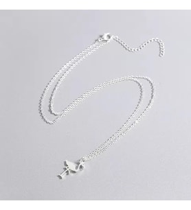 Kişiye Özel 925 Ayar Gümüş Minimal Flamingo Figürlü Kolye