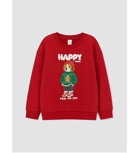 LCW Kids Kırmızı Baskılı Erkek Çocuk Kalın Sweatshirt