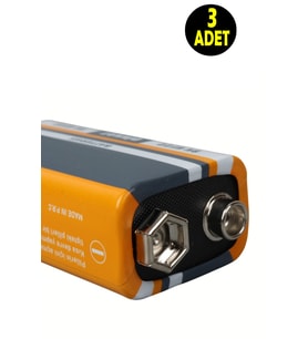 3 ADET 9 Volt Pil - 9V Oyuncak Araba Drone Kumanda Pili -9Volt Çift Başlı Kare Pil